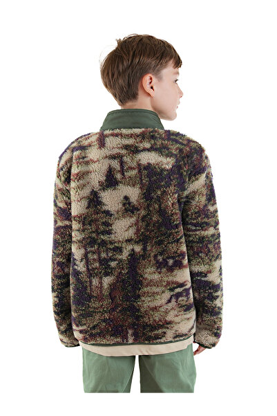 Denokids Khaki Boy's Plush Coat