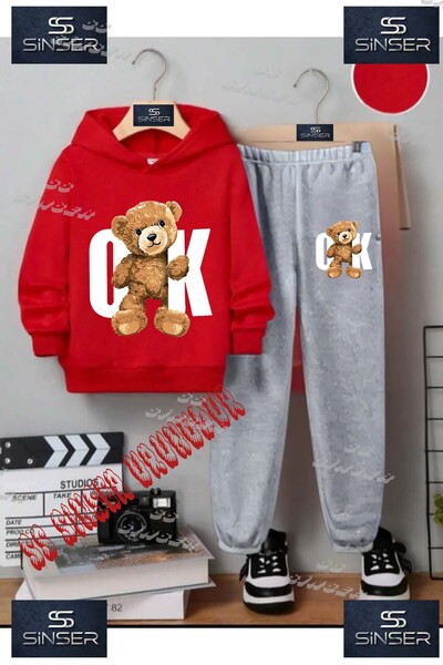 SS SİNSER Children's Unisex Special Printed Hooded Tracksuit Set with the Slo...