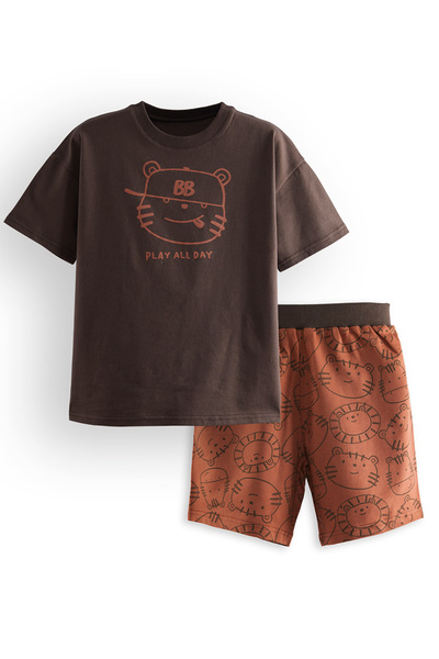 Denokids Play Boy Basic T-Shirt Shorts Set