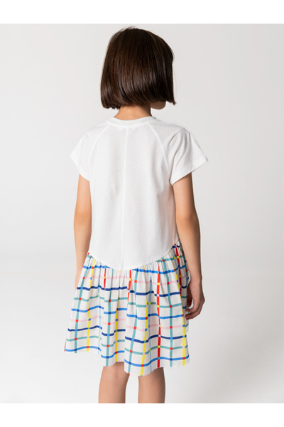 SheShe Κοριτσίστικο φόρεμα από βαμβακερό μπλουζάκι με φούστα