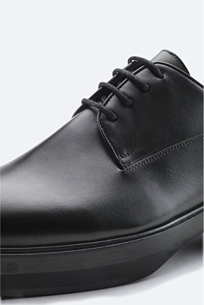 Avva Pantofi clasici din piele 100% piele negri pentru bărbați A32Y8027