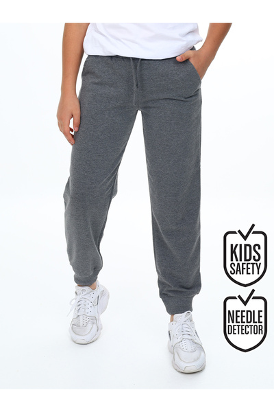 Denokids Unisex Girls Boys Anthracite Basic Sweatpants