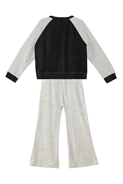 Denokids Girl's Twin Gazelle Velvet Tracksuit Set