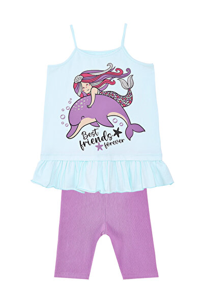 Denokids Σετ κοριτσίστικο καλοκαιρινό χιτώνα και κολάν - Best Friends