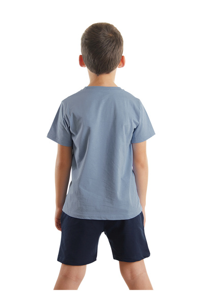 MSHB&G Kepçe Here's Navy Blue Set de tricou și pantaloni scurți de vară pentru băiat