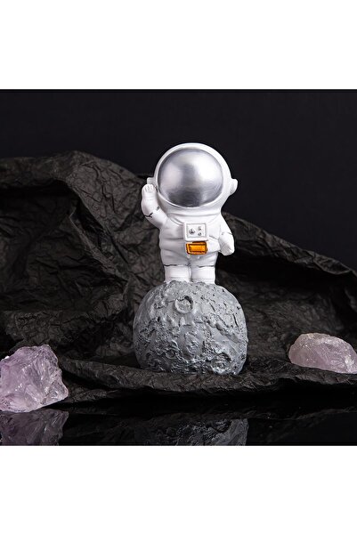 e-life shop Lüks Modern Astronot Figür Biblo 12 cm Ev Ofis Masa Süsü Dekoratif Uzay Temalı Hediyelik Heykel