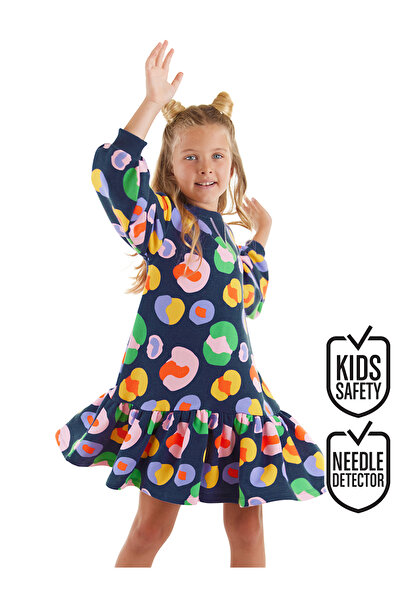 MSHB&G Πολύχρωμο φλοράλ κορίτσι μπλε ναυτικό φόρεμα