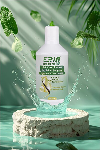 Erin Natural Kepeğe Karşı Etkili Şampuan Sülfatsız & Tuzsuz 500 ml