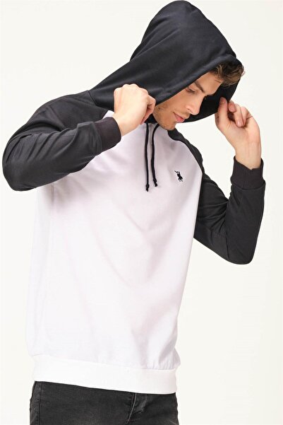 Dewberry V4005 Men's Sweatshirt-White-Dark Blue