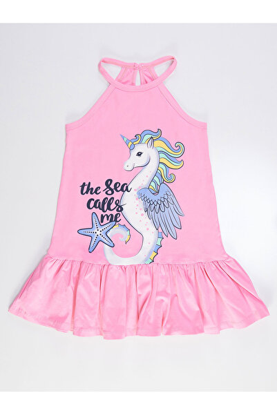 MSHB&G Καλοκαιρινό φόρεμα για κορίτσια με ροζ λουράκι Seacorn