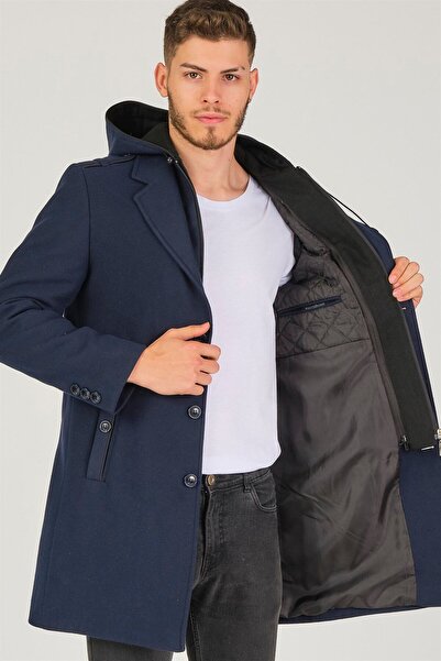 Dewberry PLT8406 ERKEK PALTO-LACİVERT