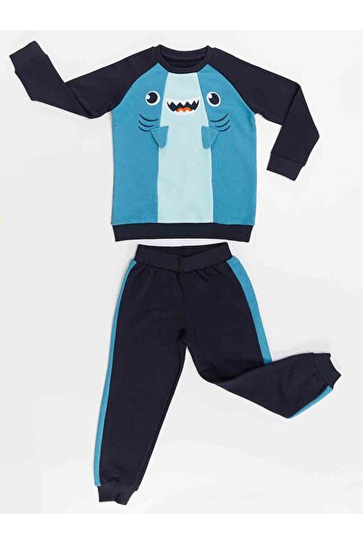 Denokids Σετ φόρμες για αγόρια Shark Navy Blue