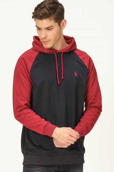 Dewberry V4005 Men's Sweatshirt-Dark Blue-Burgundy