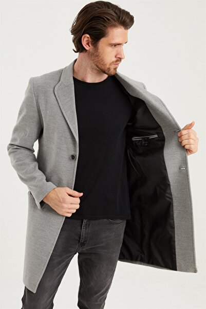 Dewberry PLT8398 ERKEK PALTO-GRİ