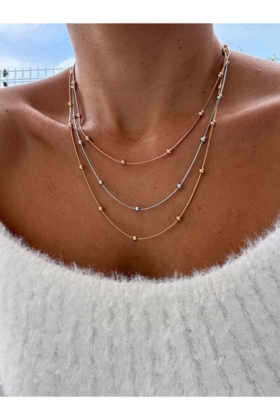 HERCY 3 Renkli Ithal Paslanmaz Çelik Kolye | Top Kolye | Toplu Çelik Kolye | ...