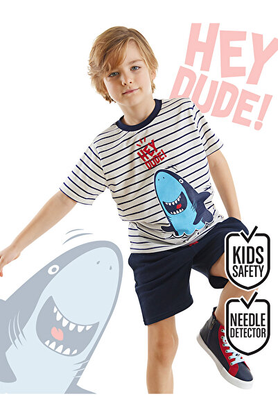 Denokids Dude Shark Erkek Çocuk T-shirt Şort Takım