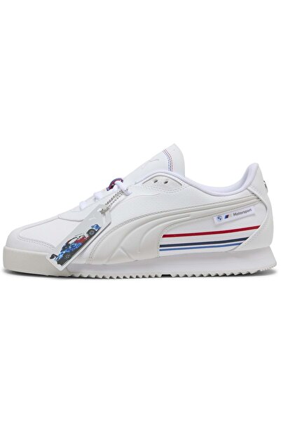 Puma 308902 حذاء رياضي رجالي من BMW MMS Roma Stradale باللون الأبيض