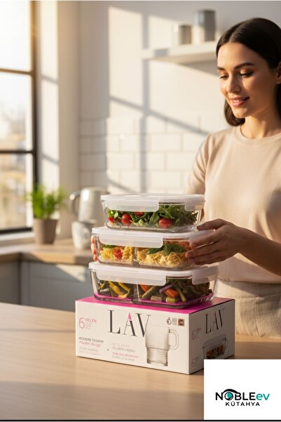 LAV Kyoto 3-Piece Storage Container + Helen 6-Piece Mug Set