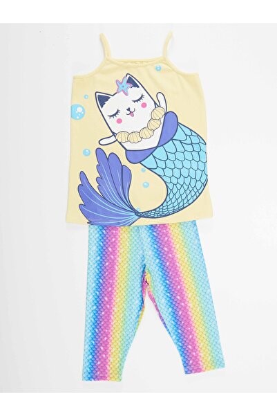 Denokids Deniz Cat Girls Tunic Tights Set