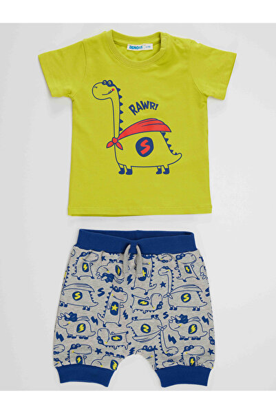 Denokids Super Dino Baby Boy T-shirt Capri Shorts Set