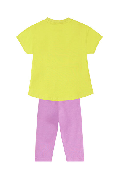 Denokids Unikornis mintás lány nyári póló és lila leggings szett