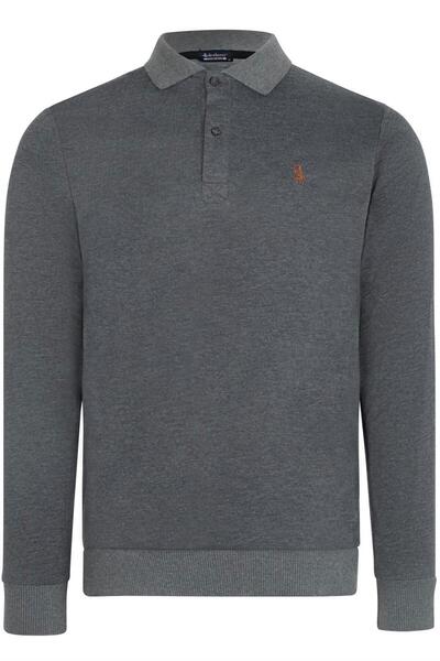 Dewberry V4007 DEWBERRY ERKEK SWEATSHIRT-KOYU ANTRASİT