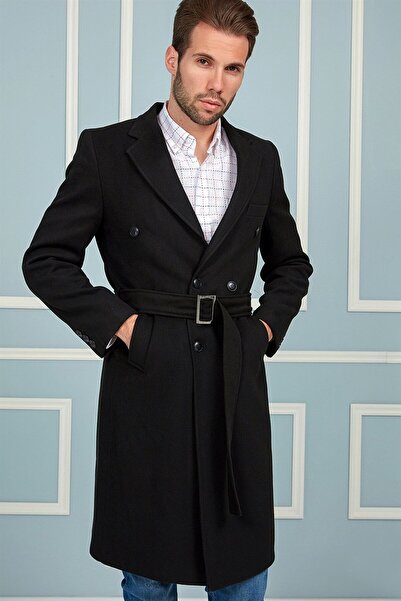 Dewberry PLT8382 ERKEK PALTO-SİYAH