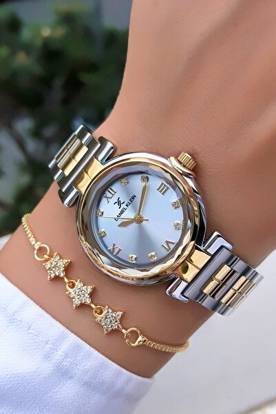 Daniel Klein Orijinal Minimal Gold Gümüş İki Renk Kadın Kol Saati Bileklik Hediyeli