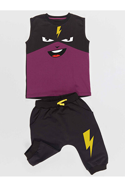 Denokids Lightning Mask Boy T-Shirt Capri Shorts Current