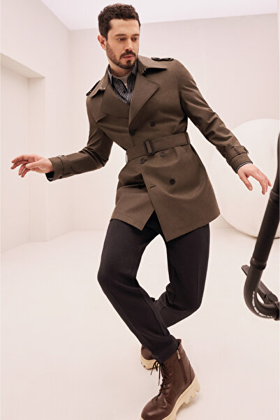 Avva Men's Navy Blue 100% Cotton Striped Shirt A32Y2010