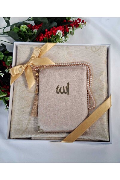 hira tasarım Hediyelik Çeyizlik Kadife Kaplı Yasin Inci Tesbih Seccade Mevlid...