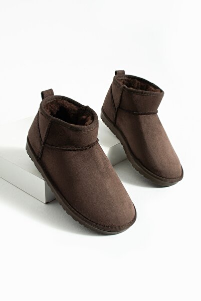 BirEylül Shoes Süet İçi Kürklü Premium Acı Kahve Kadın Bot