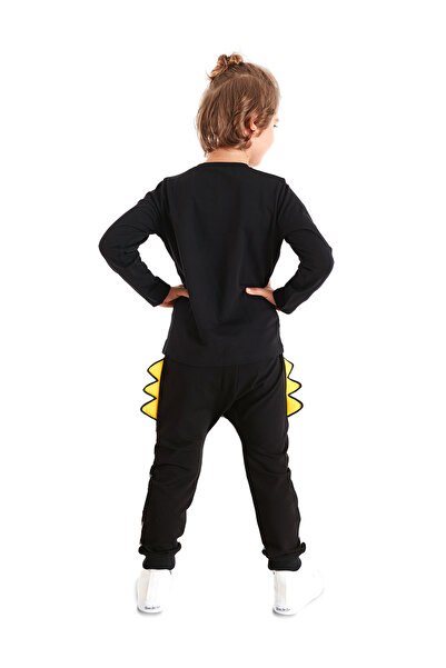 Denokids Boy's Rap Dino T-Shirt and Plaid Pants Set