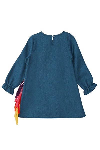 Denokids Χειμερινό φόρεμα για κορίτσια με μονόκερο μπλε ναυτικό