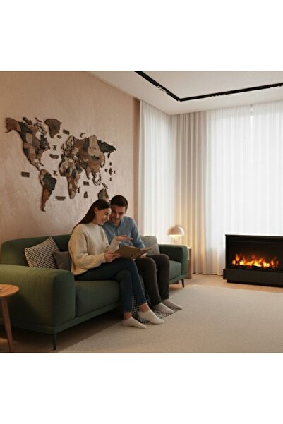 Wood Or Coffee Bunn 2022 Ahşap Dünya Haritası