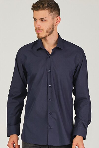 Dewberry Men's Long Sleeve Classic Collar Casual Office Stylish Basic Shirt
