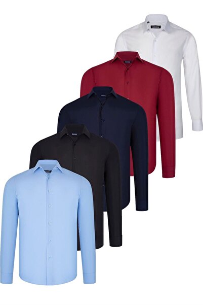 Dewberry КОМПЛЕКТ ОТ ПЯТИЧИТИ РИЗИ G726 DEWBERRY - ЧЕРЕН - БЯЛ - ТЪМНОСИНЕН -...