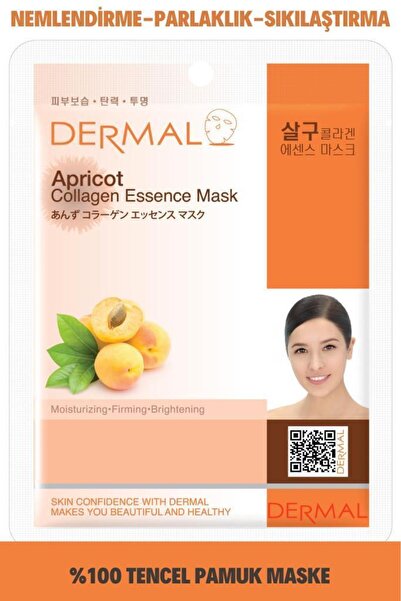 Dermal Nemlendirici, Sıkılaştırıcı ve Aydınlatıcı Kayısı Özlü Kolajen Maske 23gr