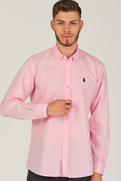 Dewberry G725 Men's Shirt-Dark Pink
