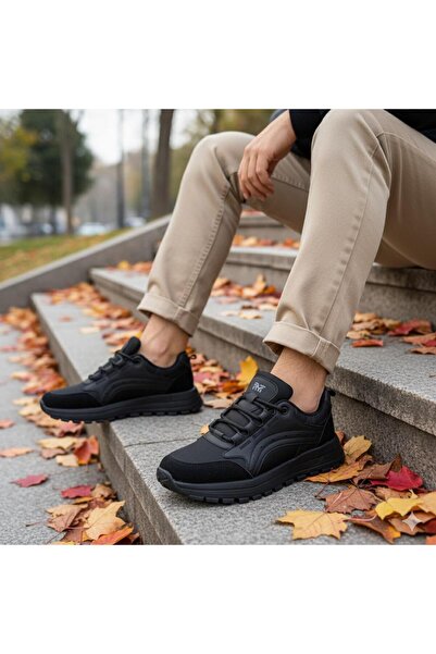 homiro Men's Winter Waterproof Sports Shoes - Black