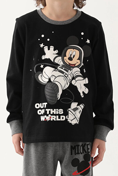 Mickey Mouse Black Boy Long Sleeve Pajama Set