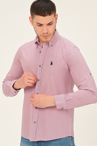 Dewberry G777 Men's Shirt-Blue-Red