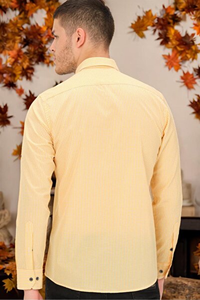 Dewberry G771 Men's Shirt-Solid Yellow