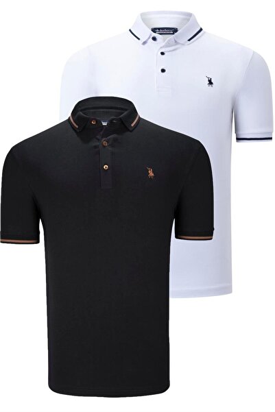 Dewberry ΣΕΤ ΔΥΟ ΤΕΜΑΧΙΩΝ T8586 ΑΝΔΡΙΚΟ T-SHIRT-ΜΑΥΡΟ-ΛΕΥΚΟ