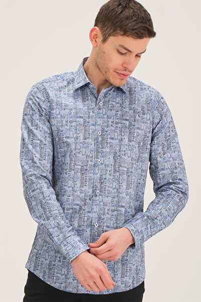 Dewberry G746 Men's Shirt-Blue