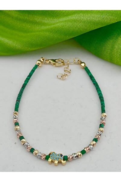 Orelia Takı Yeşil Afgan Taşlı Filli Bileklik