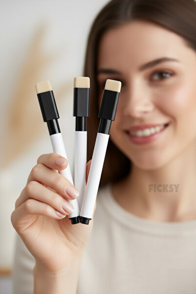 Ficksy Beyaz Tahta Kalemi Mini 3'lü Silgili - Mıknatıslı - Siyah - Akıllı Tah...