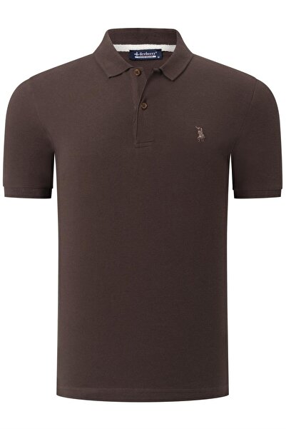 Dewberry T8561 ERKEK TSHIRT-DÜZ KAHVE