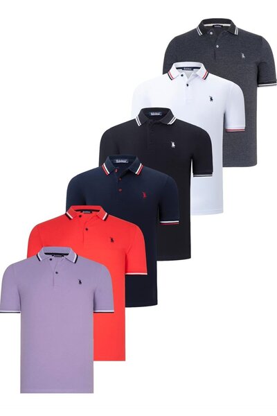 Dewberry ALTILI SET T8594 DEWBERRY ERKEK T-SHIRT-SİYAH-BEYAZ-LACİVERT-ANTRASİ...