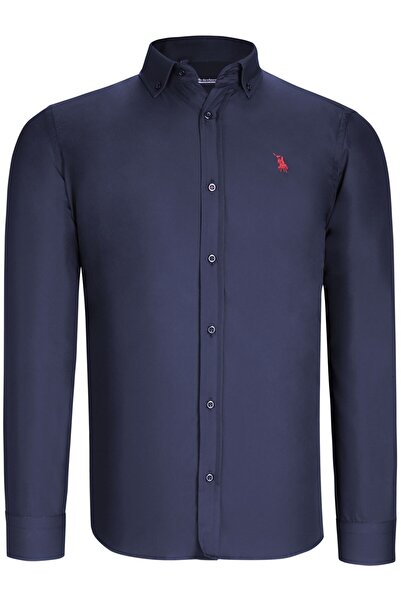 Dewberry Triple Set G725 Men's Shirt-Black-White-Dark Blue